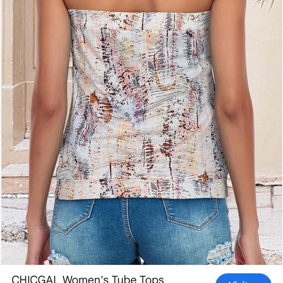 Women’s Casual Bandeau Strapless Top - Picture 2 of 4